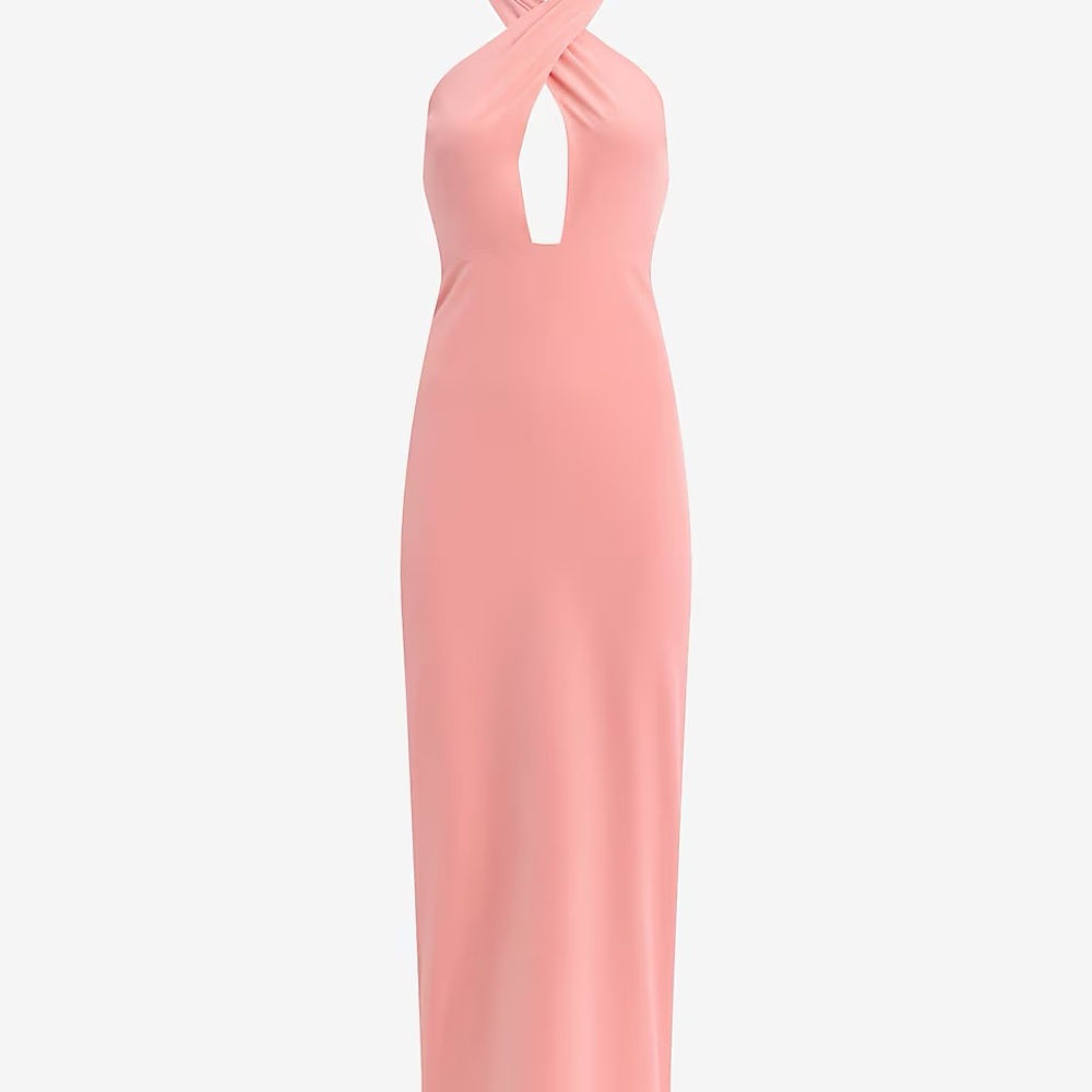 Tie Halter Sleeveless Cutout Maxi Dress NWT - Picture 3 of 7
